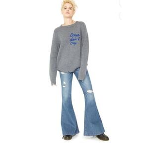 Sandrine Rose Super Flare Distressed Jeans in Rock - 29